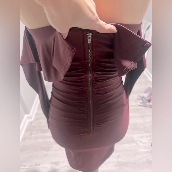 Tiger Mist Fitted Mini Plum Dress - Picture 5 of 6